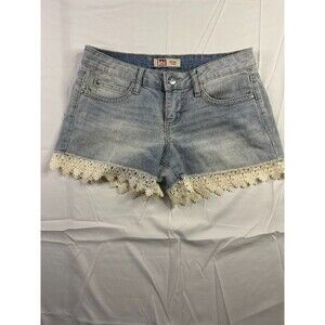 L.E.I lei Short Womens Size 3 R Cut Off Ashley Low Rise Blue Denim Distressed